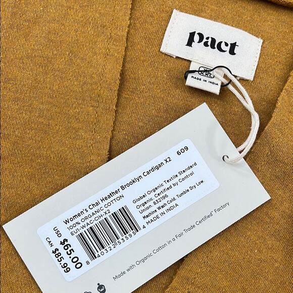 NEW PACT XL/XXL 100% Organic Cotton Airplane Cardigan Sweater Womens Open Front - Picture 2 of 11
